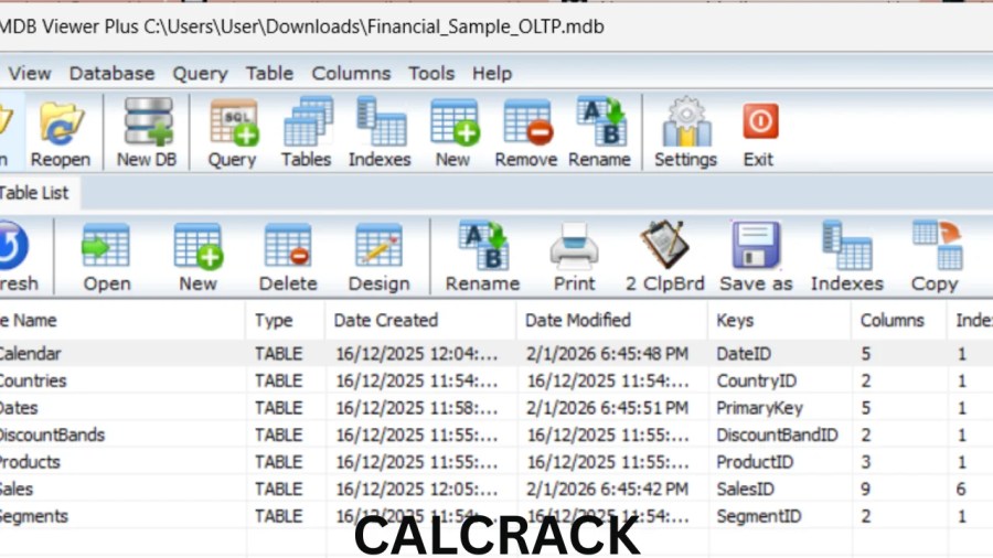 MDB Viewer Plus main window