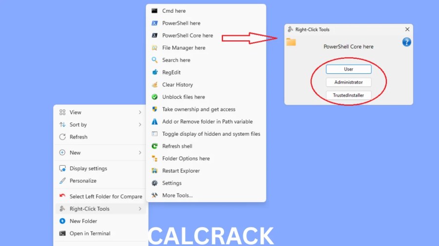 RightClickTools system utilities 
