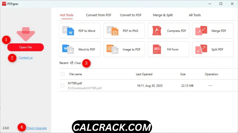 PDFgear PDF editor interface