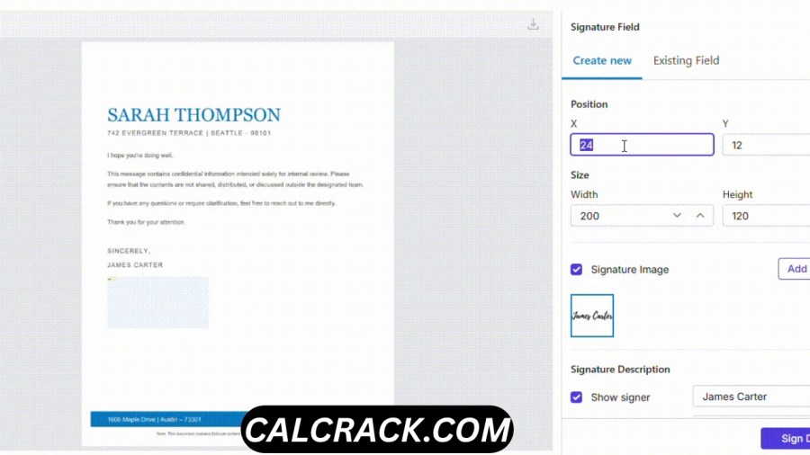 SC Secure Soft PDF Signer software interface