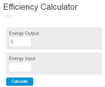 Efficiency Calculator Calculator Academy