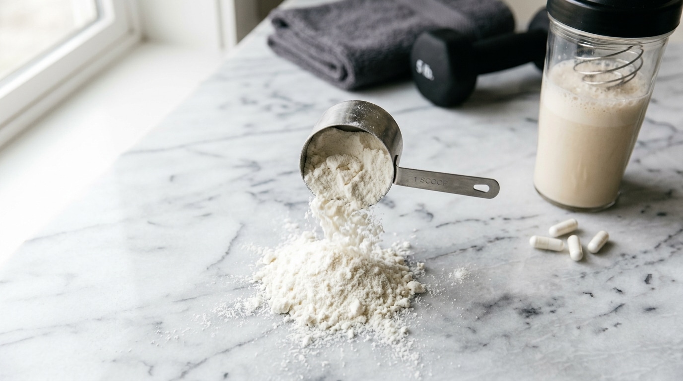 Whey Isolate Iso protein powder scoop with amino acid and muscle recovery benefits