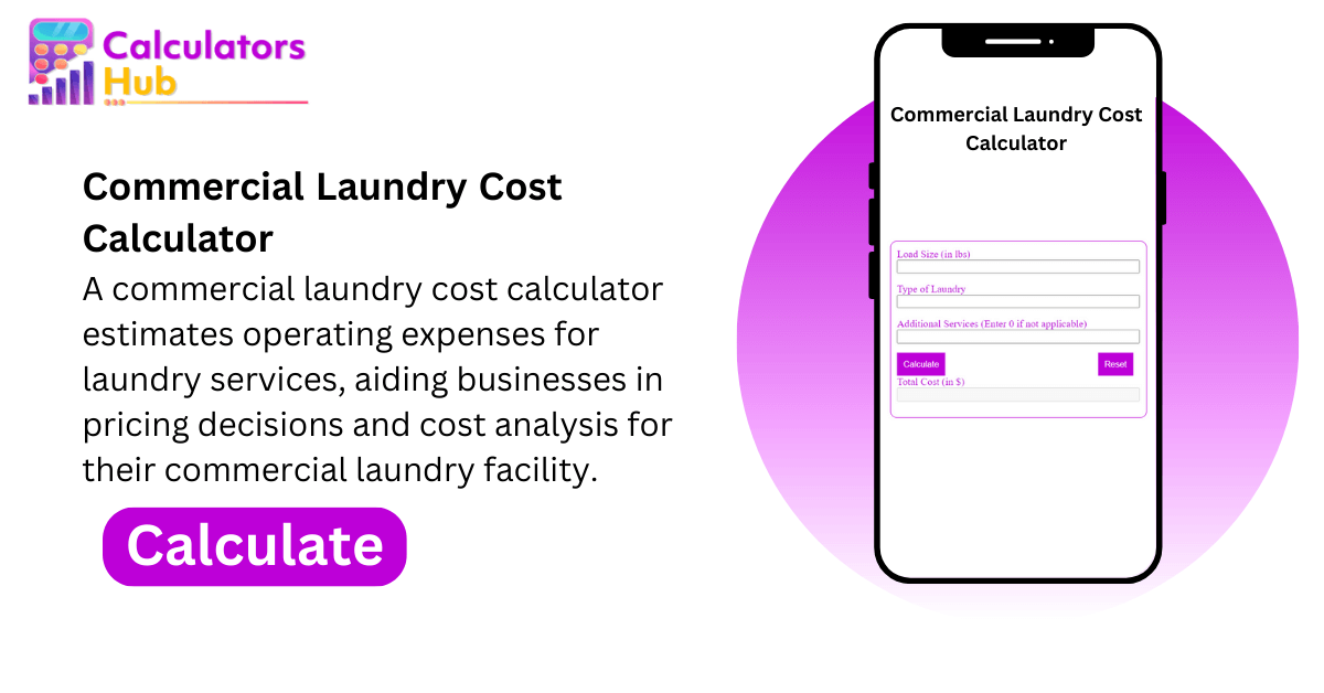Commercial laundry cost calculator online
