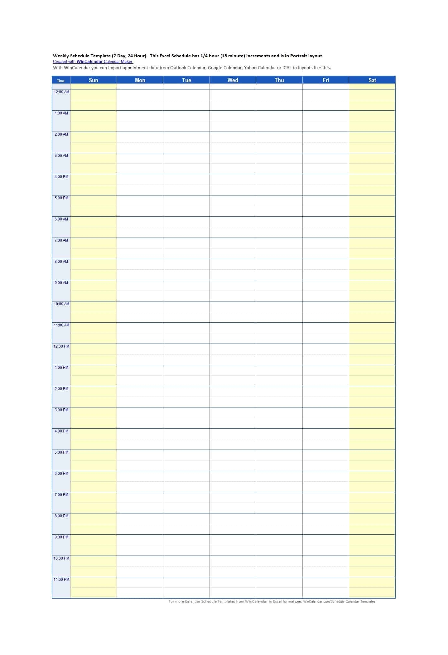time slot template schedule excel calendar inspiration design