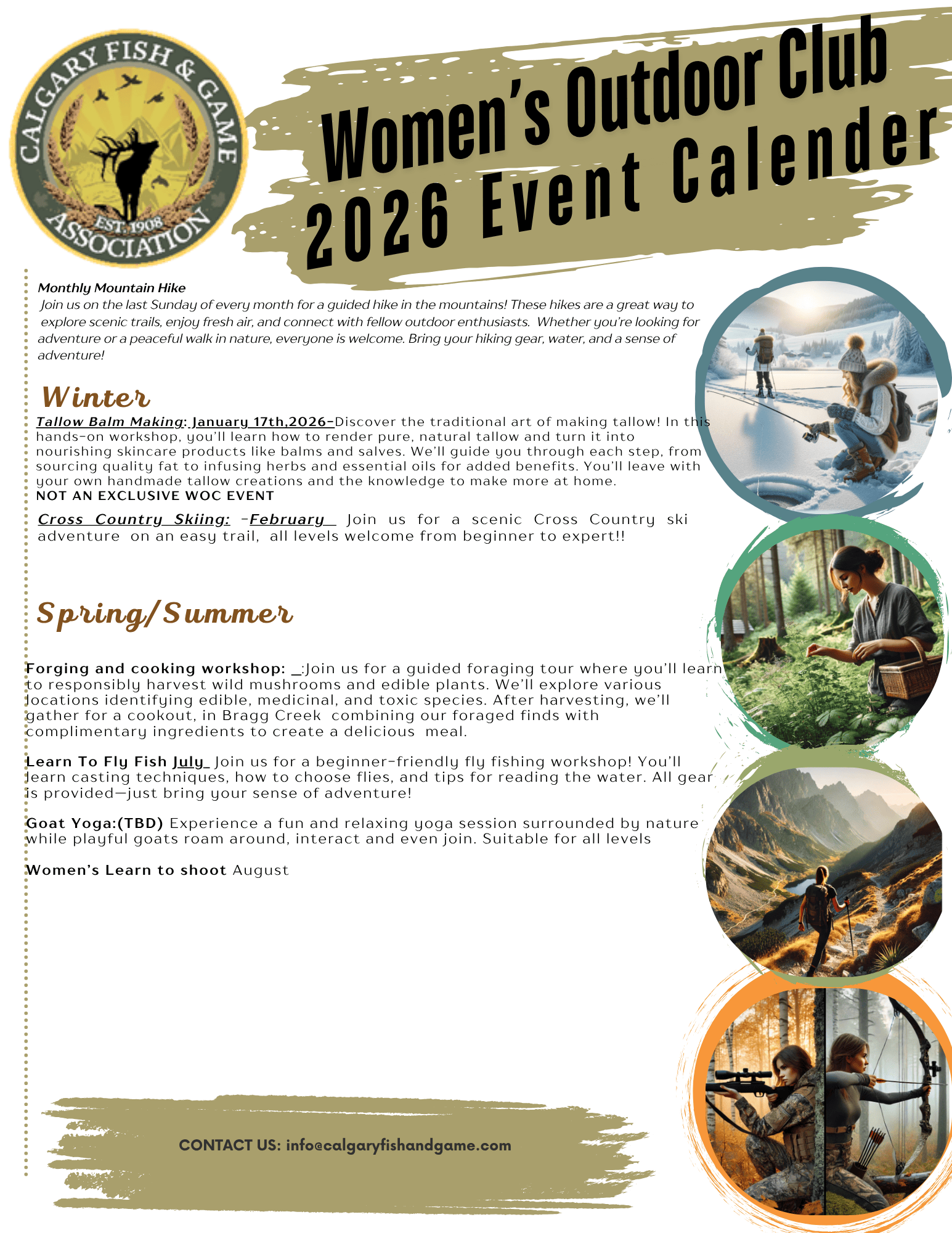 Women S Outdoor Club 2026 Event Calendar Calgary Fish Game WOC 2026 Calendar 