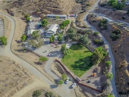 Aerial view of California Dog Training’s five-acre property near Corona