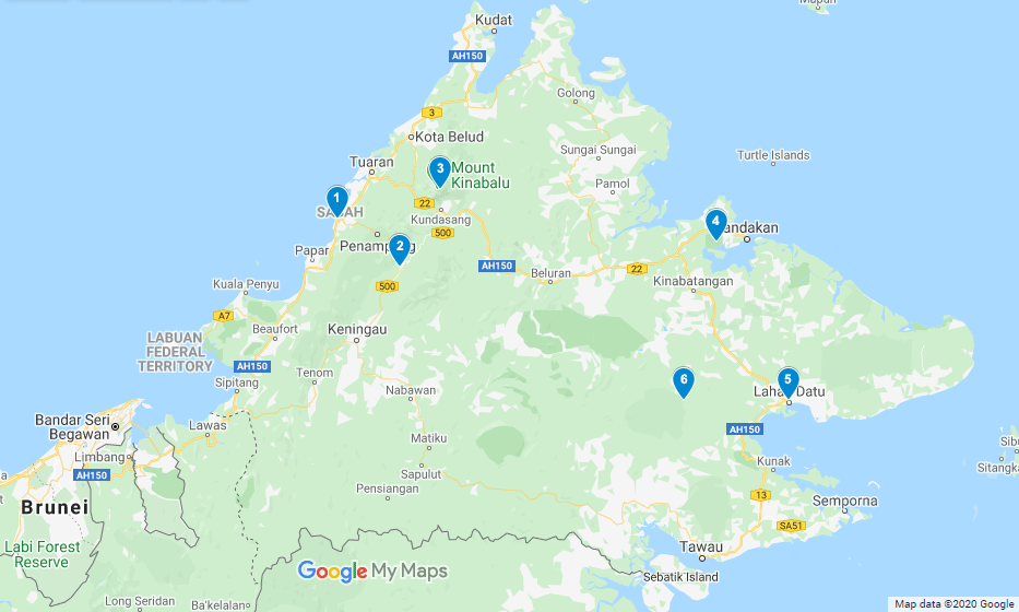 North Borneo Birding Tour Calidris Birding Tours Borneo Map 
