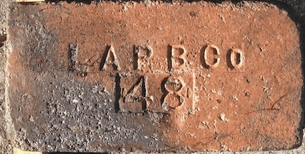 Marked face of LAPBCo 48 firebrick