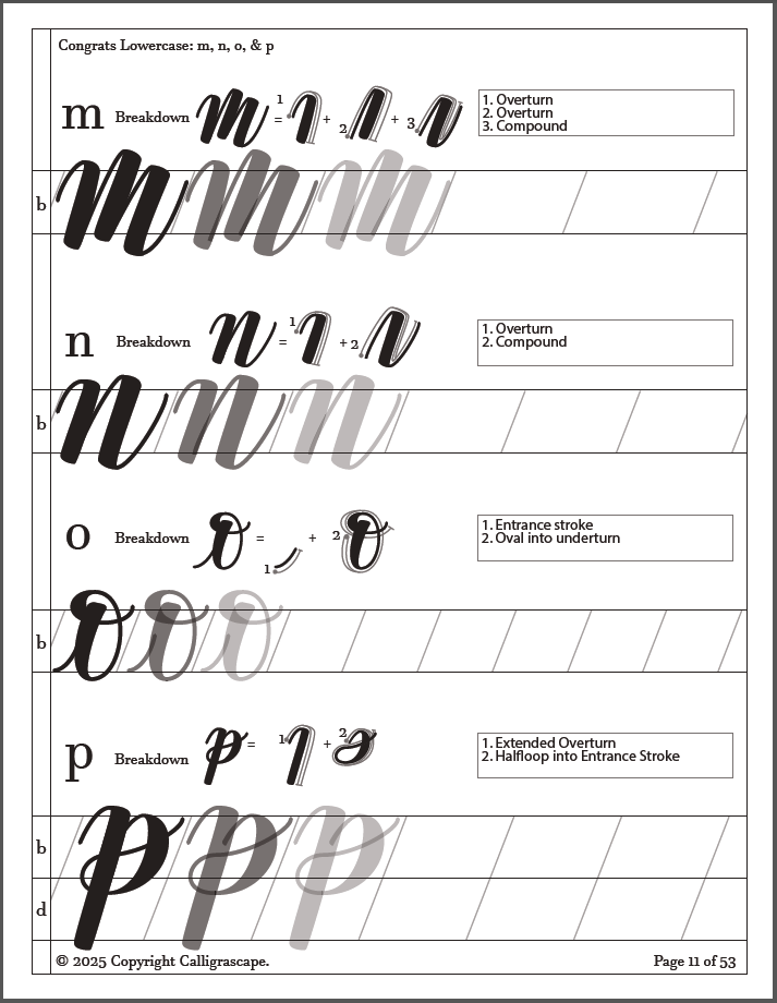 Master Class Modern Brush Practice Sheets: From Individual Strokes to Complete Compositions - Image 2