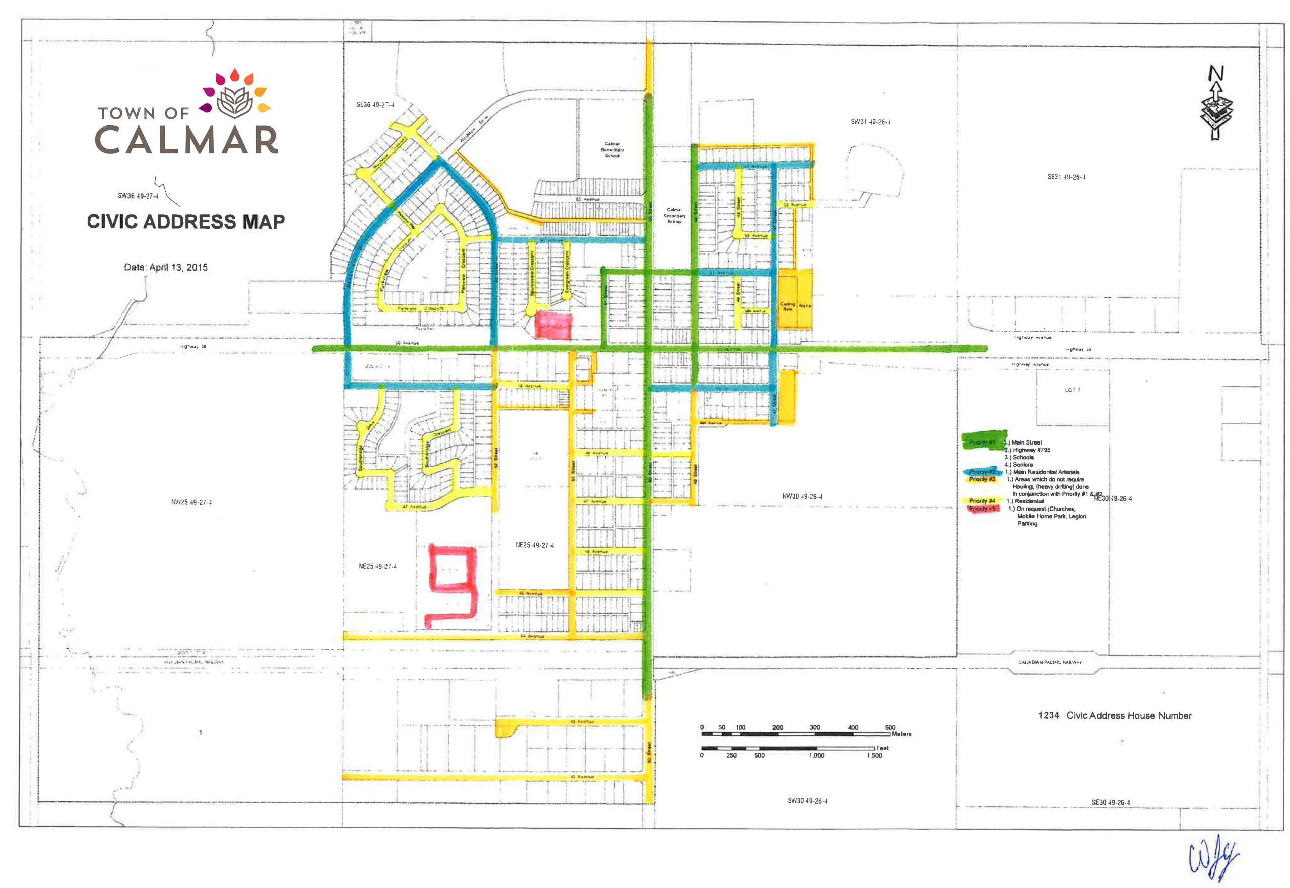 Snow Removal Town Of Calmar Civic Address Map Scaled 