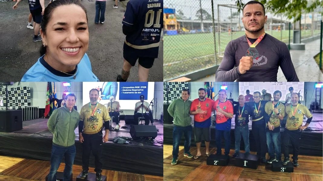 A GM Márcia, o GM Rodrigo, Agt Bornhausen e Agt Bornhausen com Agt Maurício. (Fotos PMBC.)