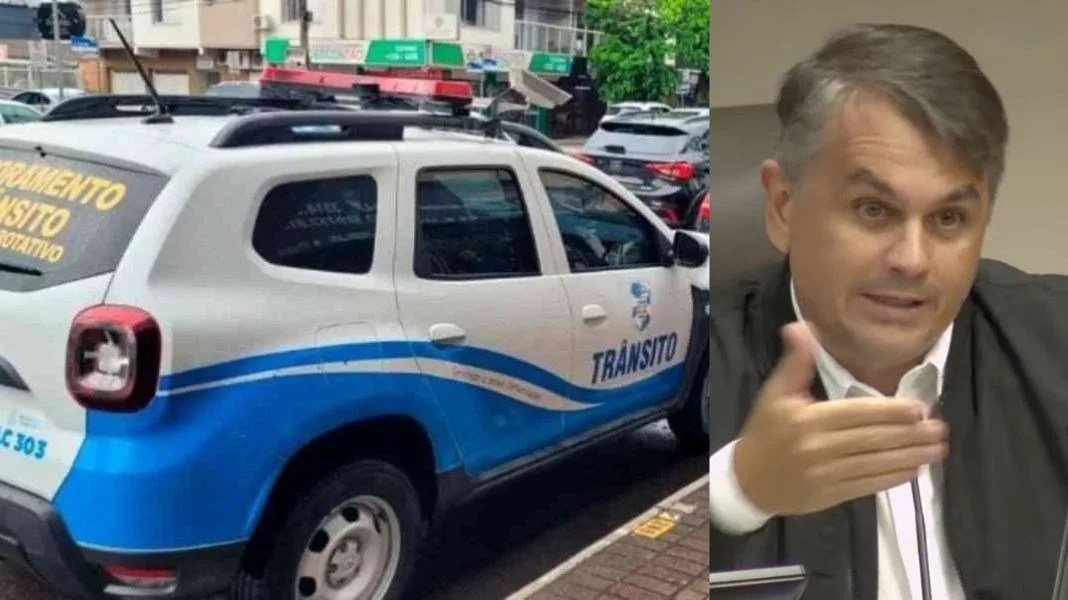 Vereador Naifer quer impedir retorno da ‘viatura da multa’. (Fotos PMBC/CVBC.)