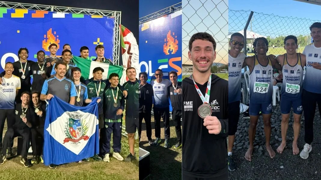 Fotos das primeiras conquistas no atletismo. Crédito PMBC.