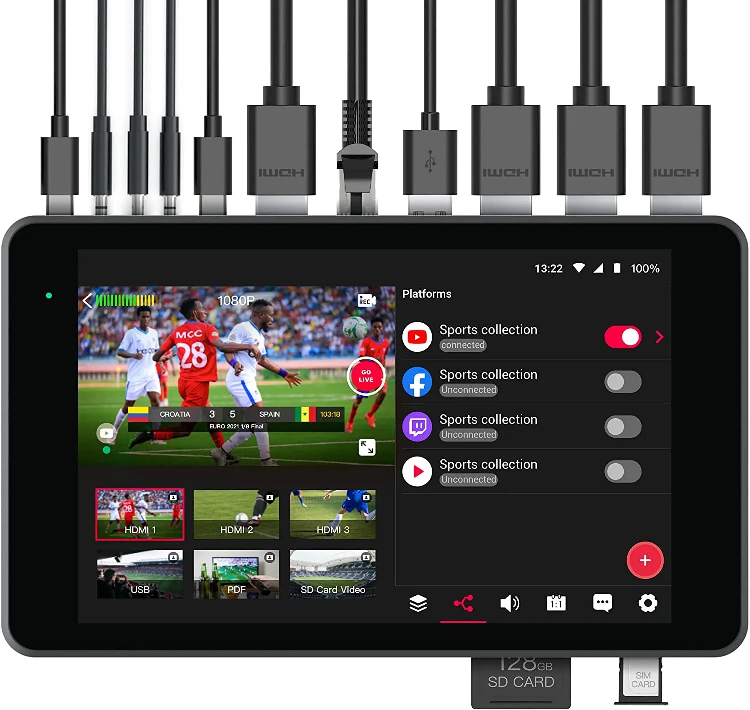 YoloLiv YoloBox Pro Portable Multi Camera Switcher Monitor Recorder Camera Bazar || Leading Camera, Computer, Laptop & Gadget Shop in Bangladesh