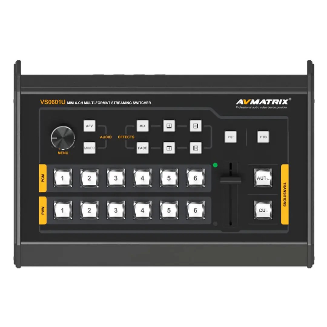 AVMATRIX VS0601U Mini 6-Channel SDI/HDMI Multi-Format AV Switcher with USB Streaming