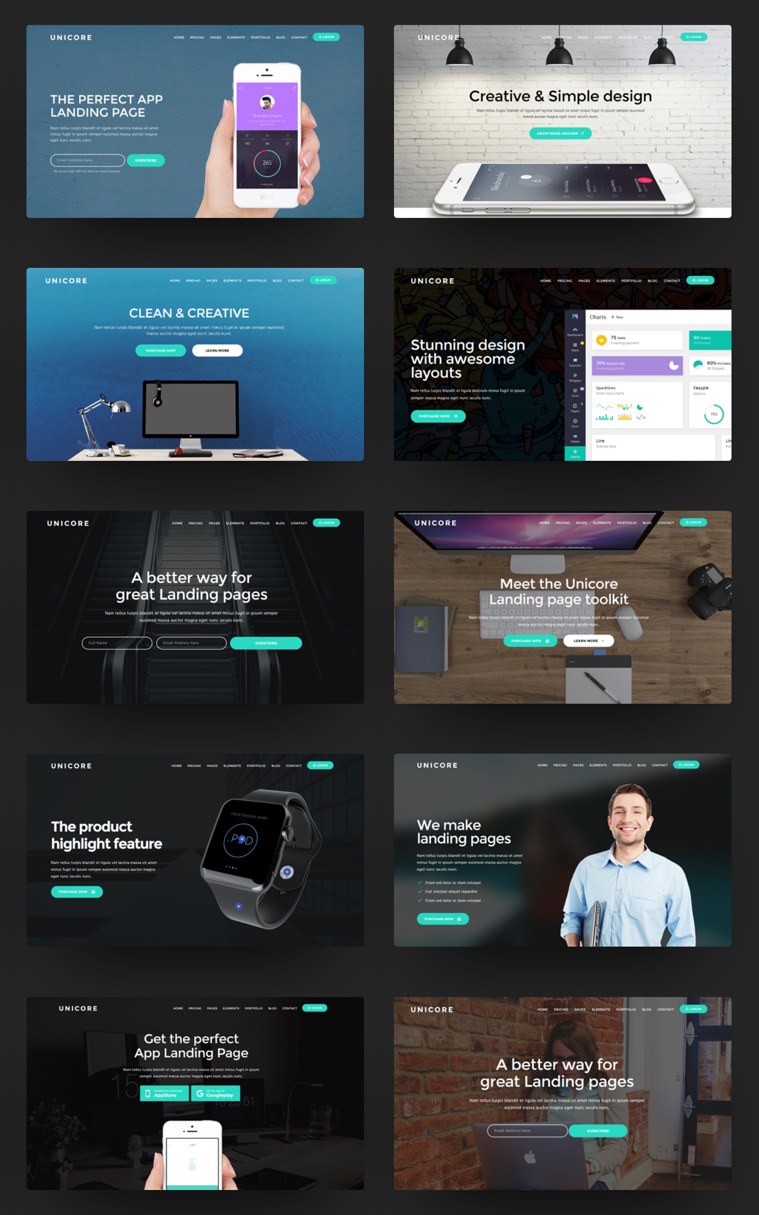 Unicore Mobirise Builder With 20 Html Bootstrap Landing Page Templates By Electricblaze