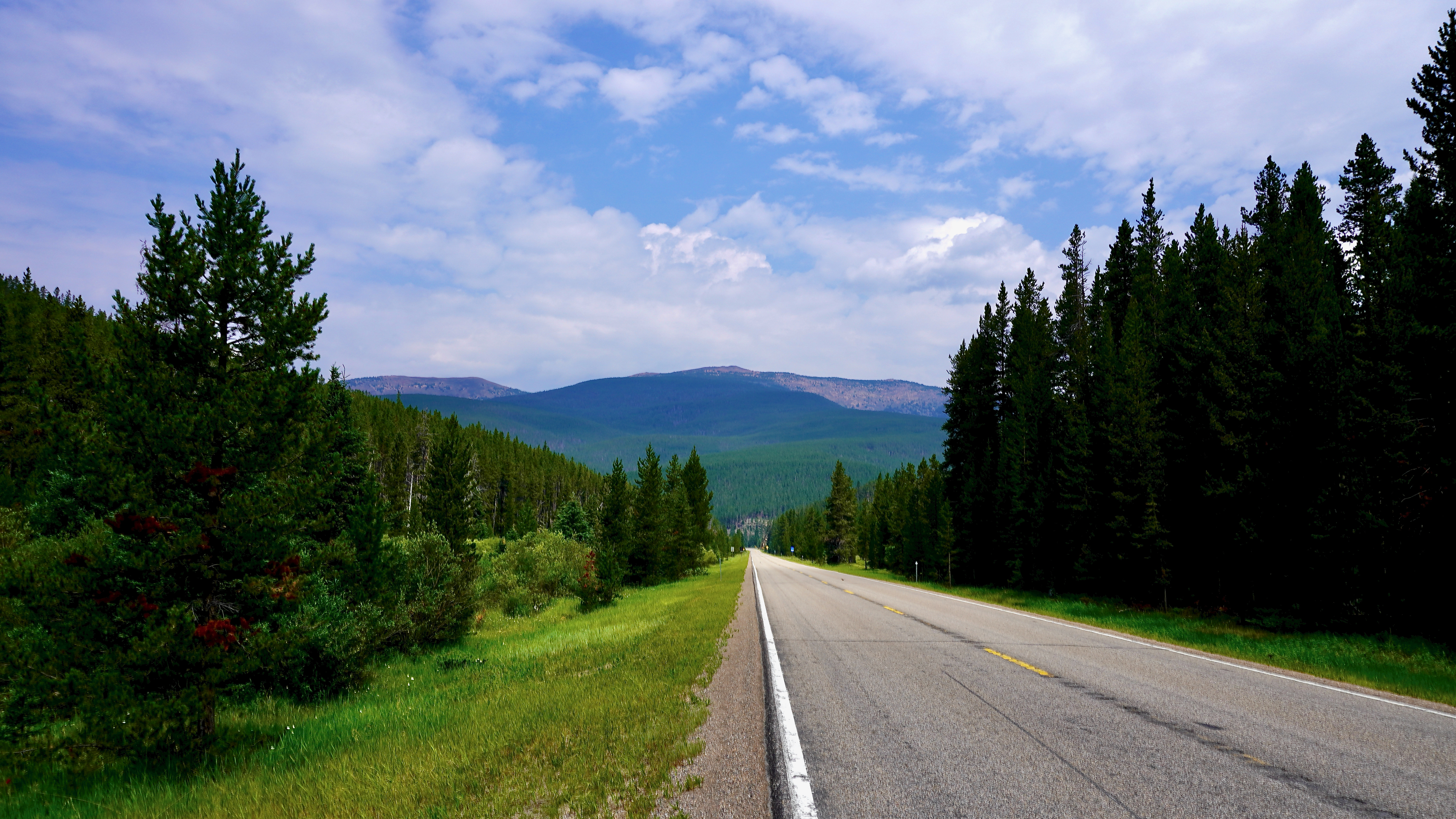 looking down the hill to memorial falls in helena-lewis and clark national forest