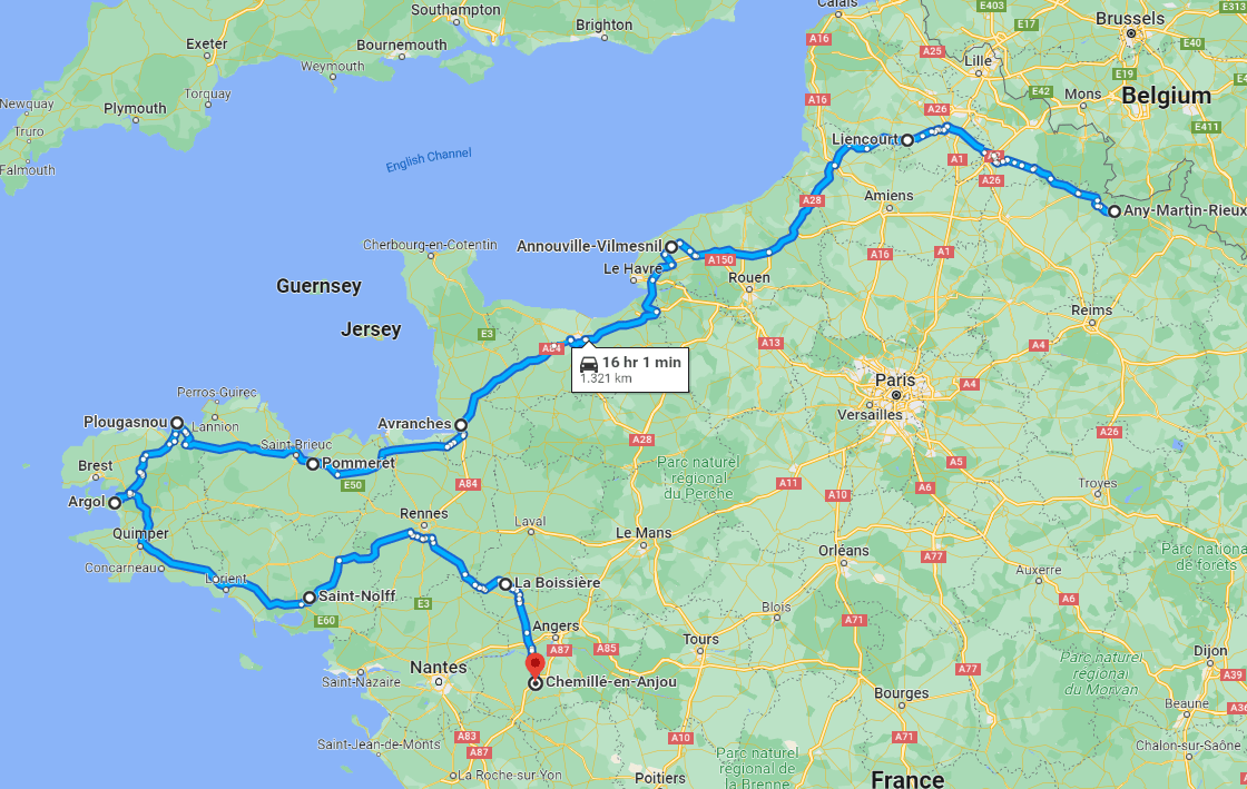 France Road Trip Map 