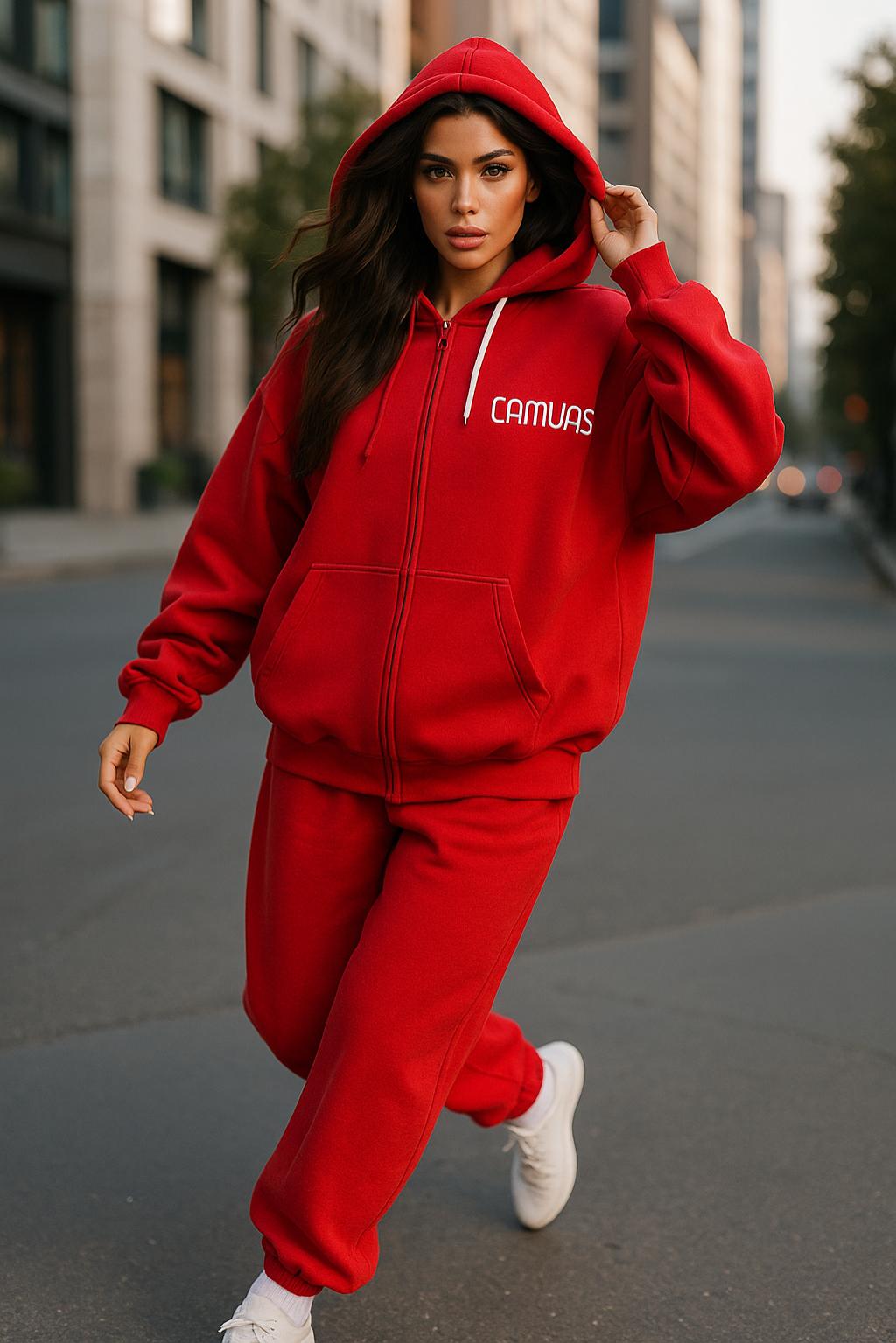 Hoodie Set Unisex Κόκκινο