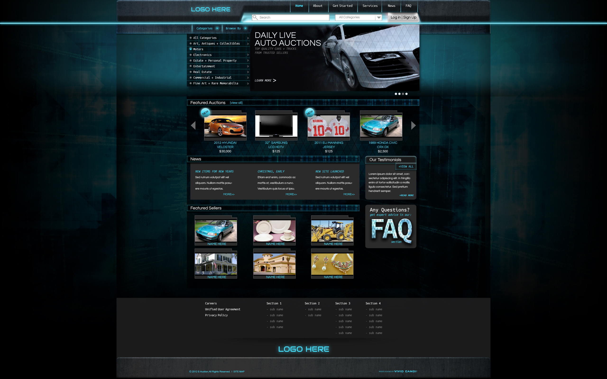 Techy Auction Site Concept