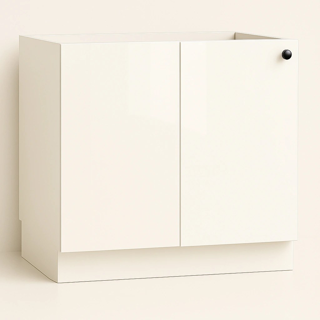 White High Gloss Base Blind Corner Cabinet with Ready-to-Install Design for Kitchen Storage