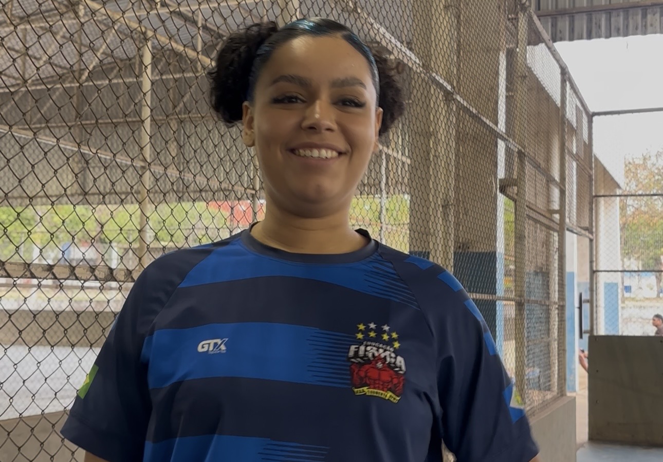 Maria Clara capitã do time de basquete feminino 3x3 da Tormenta.