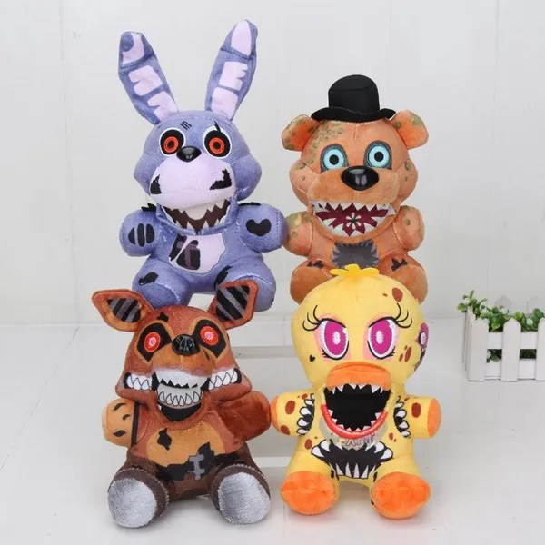 photo Nightmare Freddy Plush Fnaf 4 18cm five nights at freddy s 4 fnaf plush toys nightmare freddy bear foxy chica bonnie stuffed doll for kids gifts wish