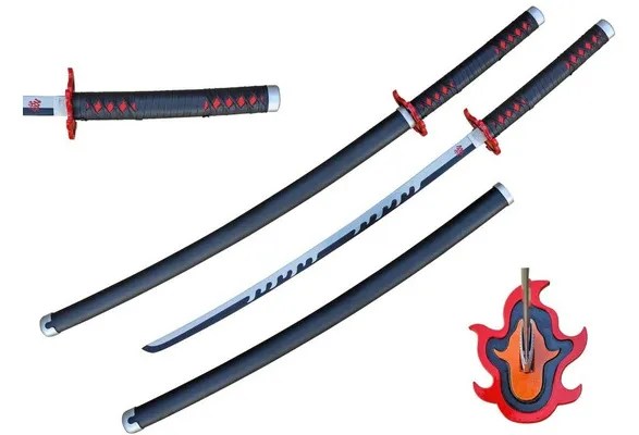 pics Tanjiro Katana fantasy metal samurai sword katana demon hinokami kagura slayer tanjiro new final version cosplay blade wish