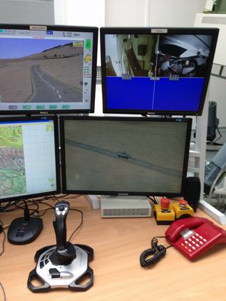 Simulator screens allow the military officer in charge to adjust the experience.