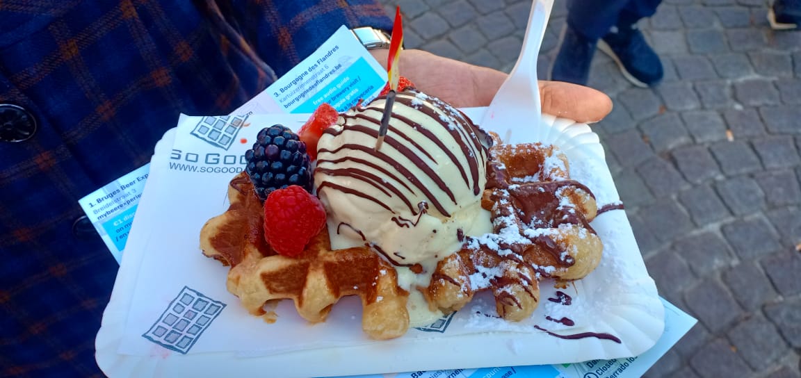 Diksha's Click of Waffles with Ice Cream