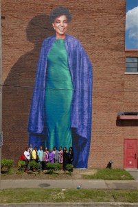 Ruby Dee mural at her alma mater, Karamu House