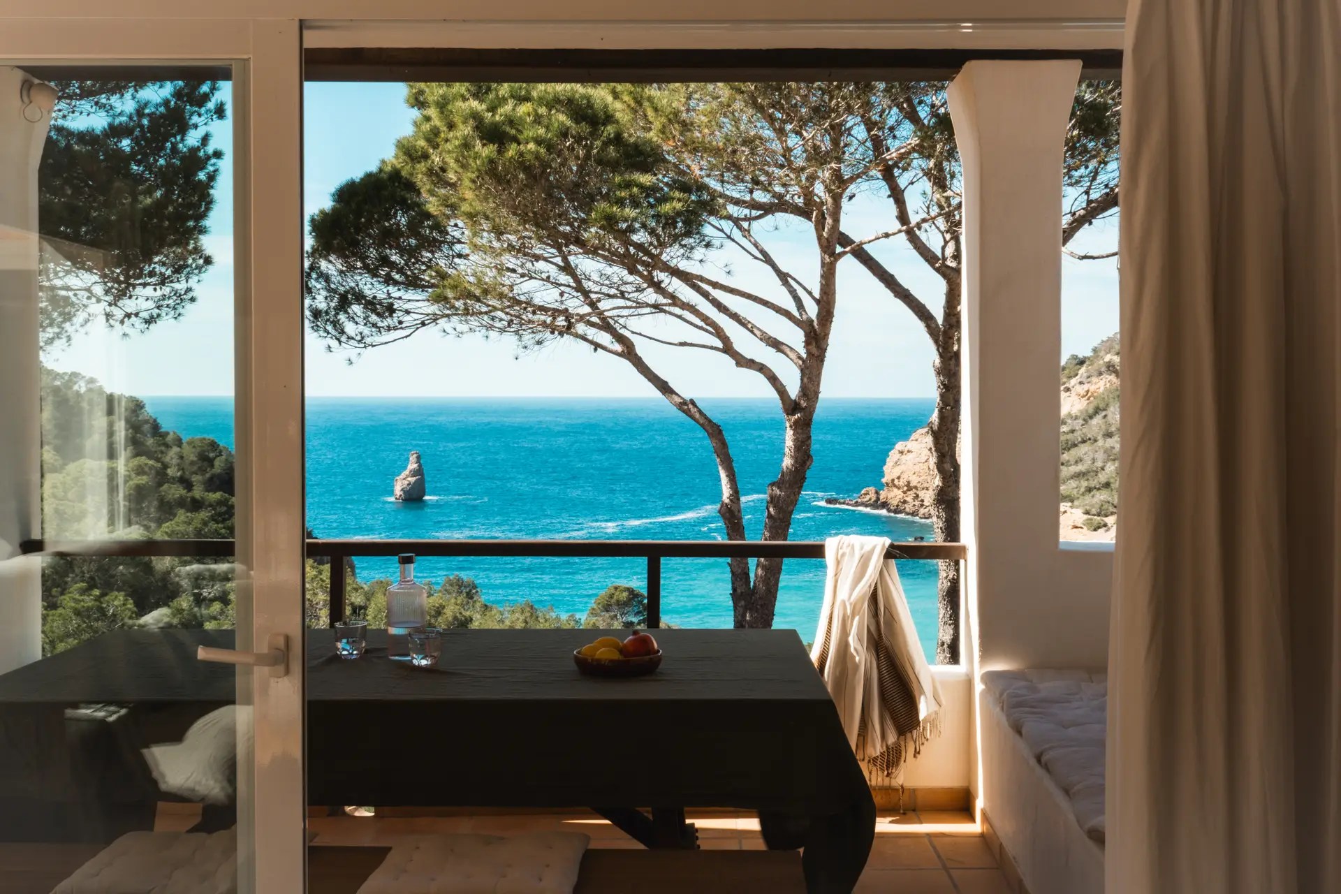 Panoramic sea views from the private terrace of Villa Can Nou Ibiza