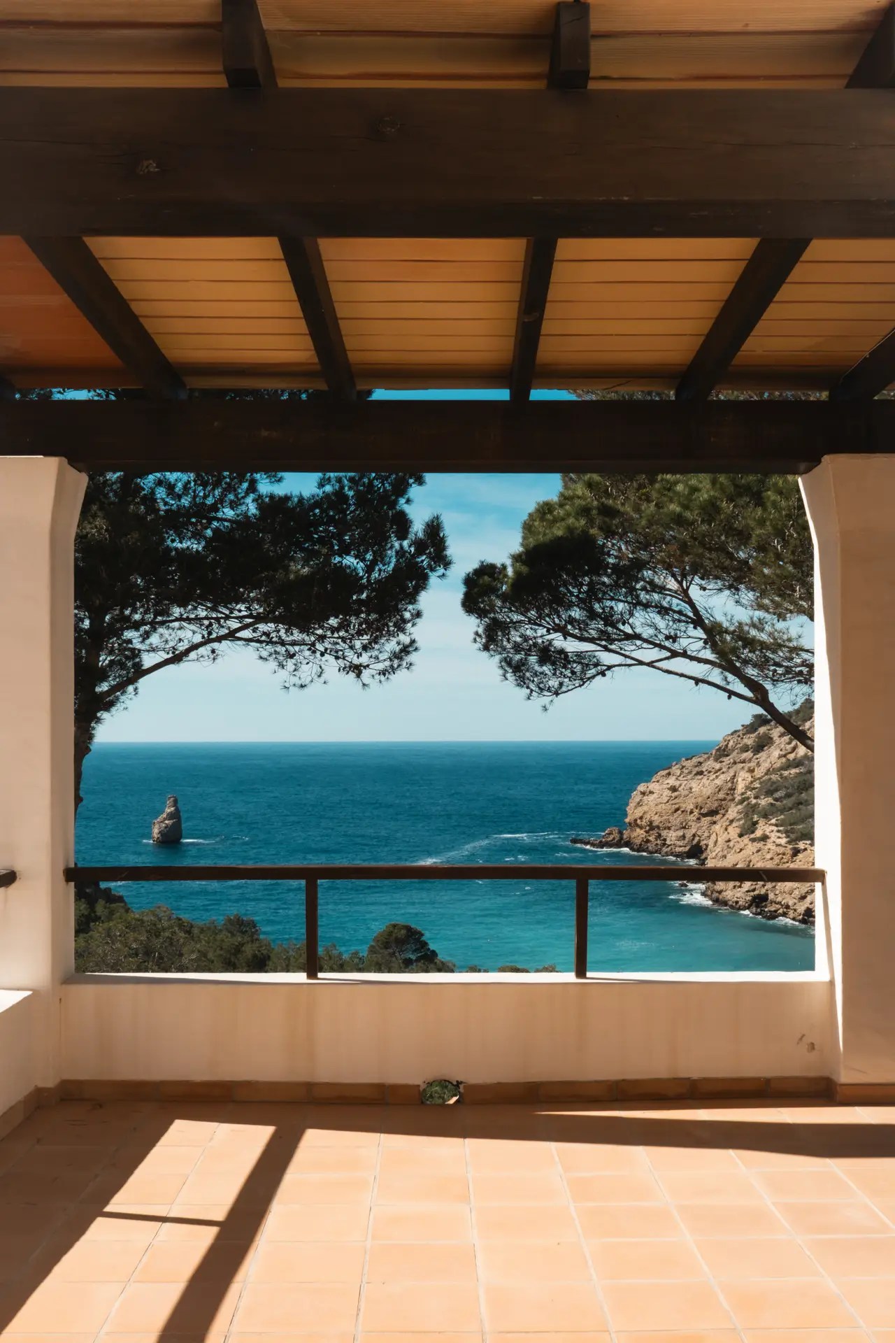 Panoramic sea views from the private terrace of Villa Can Nou Ibiza
