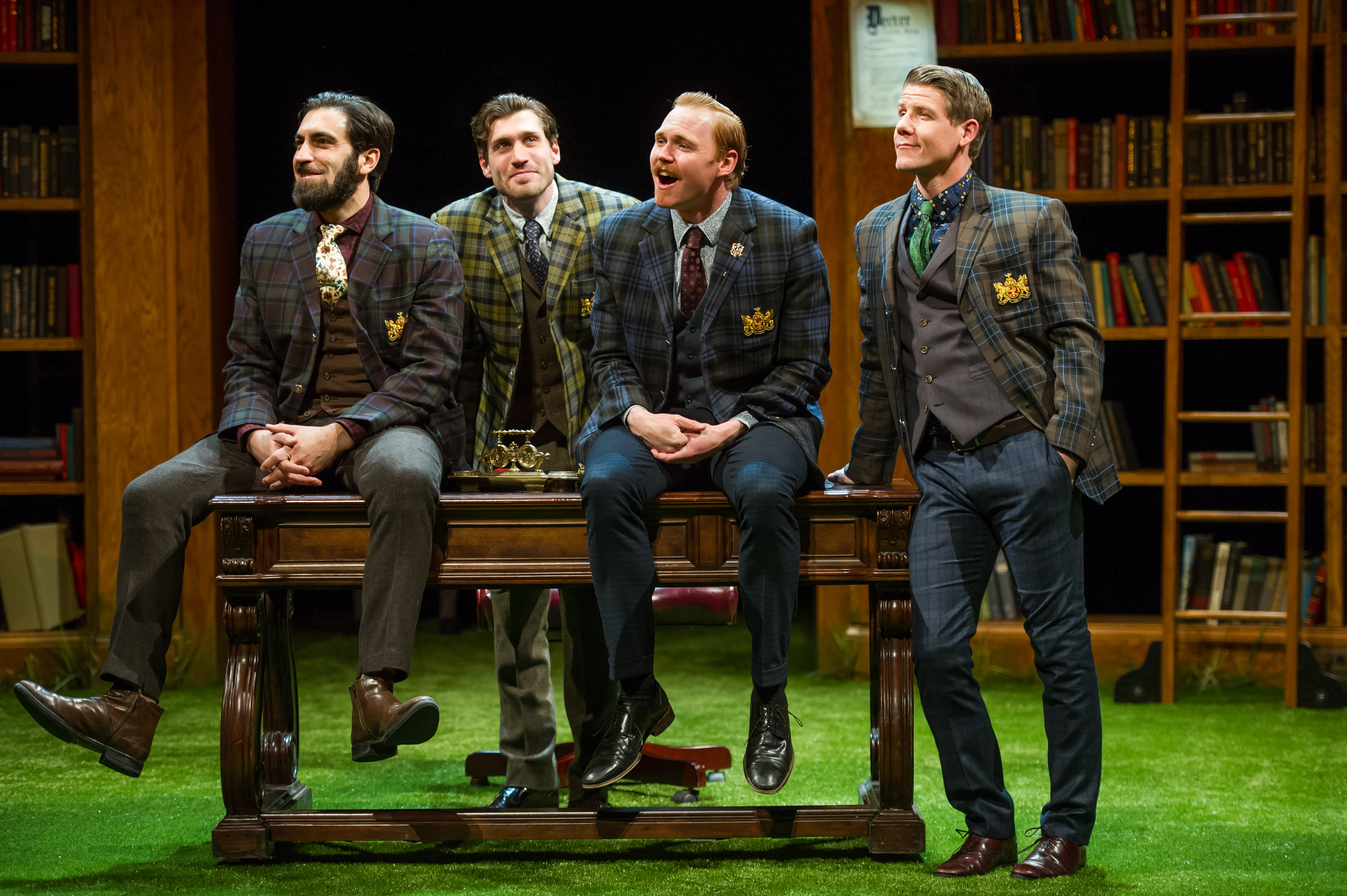 Christopher Tocco (Berowne), from left, Nick Steen (Dumaine), Jonathan Dyrud (Ferdinand) and Jeb Burris (Longaville). PHOTO | Ken Blaze