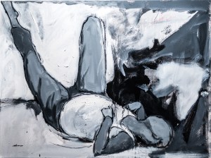 “In the Afternoon,” 30x40 inches, oil and charcoal on canvas; image courtesy of the artist. 