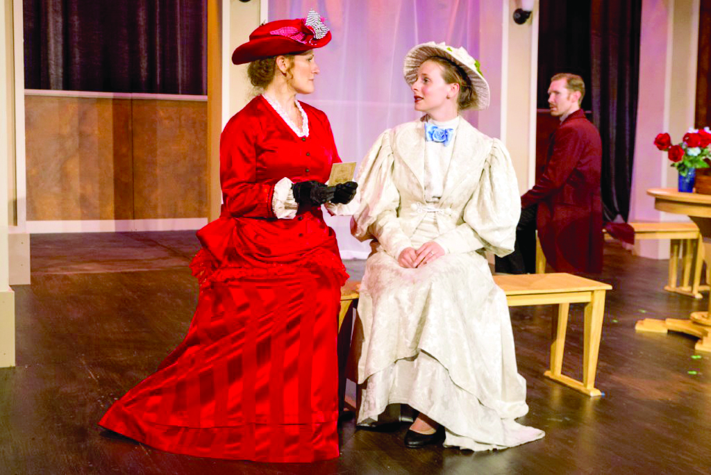 Heather Anderson Boll as Mrs. Erlynne, from left, Rachel Lee Kolis as Lady Windermere, Chris Ross as Lord Windermere. PHOTO | Bob Perkoski