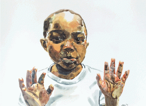 Darius Steward, “Pressure pt 4,” 2016, ink on yupo, 40 x 36 inches. Courtesy of the artist.