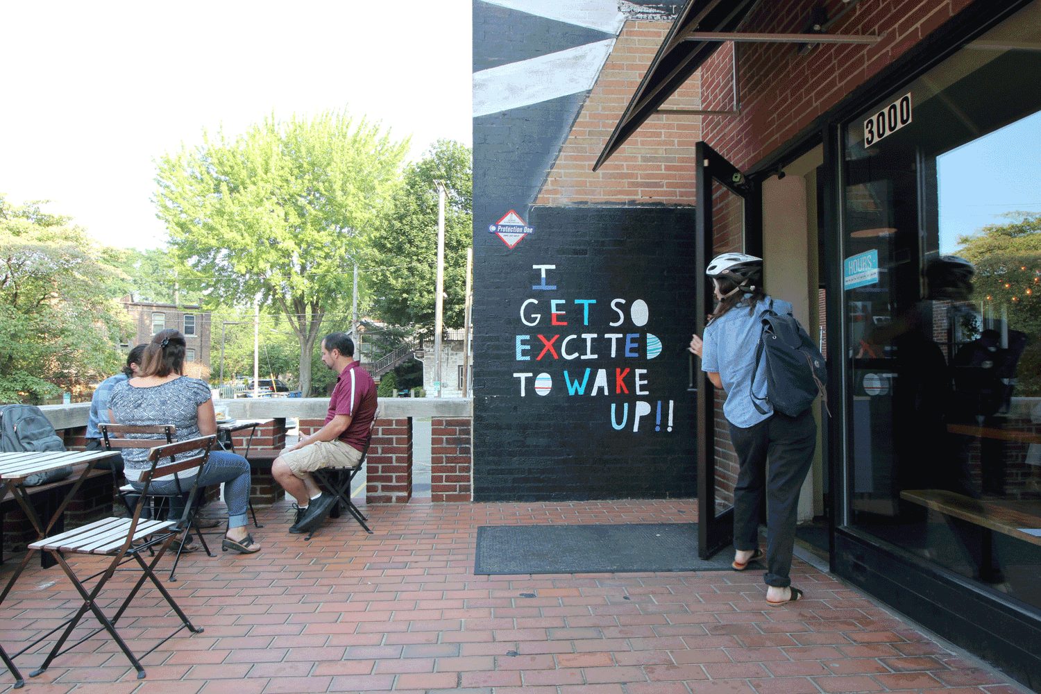 Erin Guido’s text-based work can be found on walls outside of Phoenix Coffee in Ohio City.
