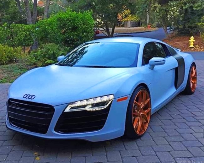 Audi R8 Matte Blue Paint By Numbers