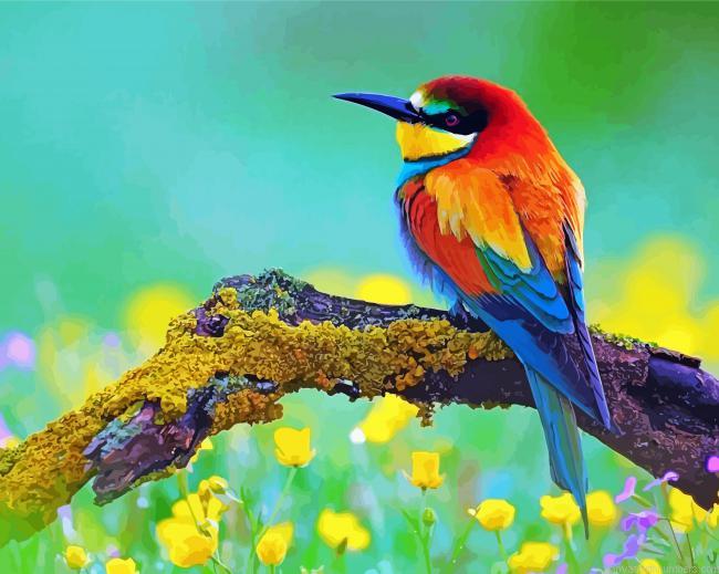 Colorful Bird In Tree Paint By Numbers.jpeg