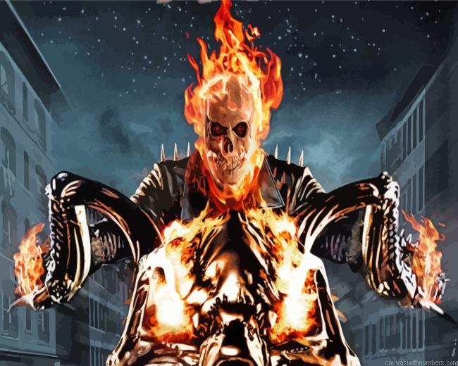 Cool Ghost Rider Paint By Numbers