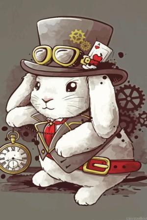 Cute Steampunk Rabbit Paint By Numbers.jpeg