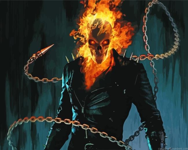 Dangerous Ghost Rider Paint By Numbers