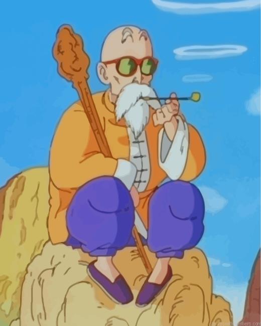 Dragon Ball Master Roshi Paint By Numbers