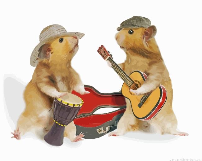 Hamsters Playing Musical Instruments Paint By Numbers