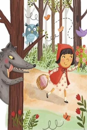 Little Red Riding Hood In Forest Paint By Numbers.jpeg