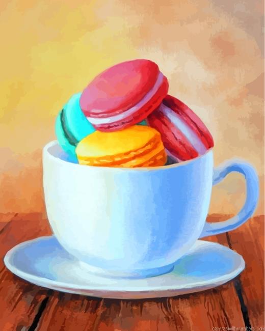Macaroons In Cup Paint By Numbers