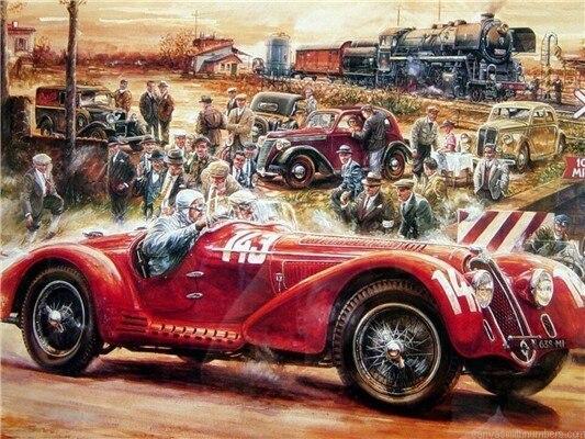 Old Car Racing Paint By Numbers