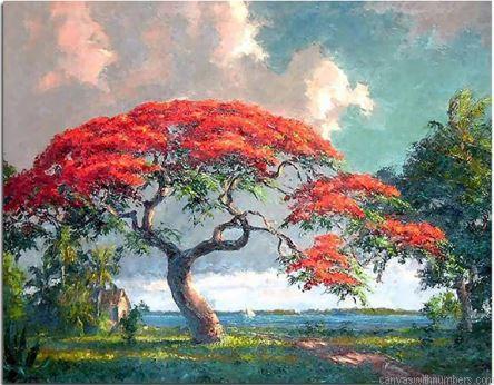 Red Tree Paint By Numbers