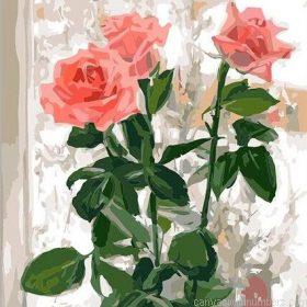 Romantic Pink Roses Paint By Numbers